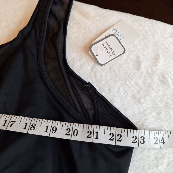 Time‎ And Tru Womens Swimsuit 1 Piece New Plus Size 3X 24W 26W Black Full Bottom - Picture 13 of 15